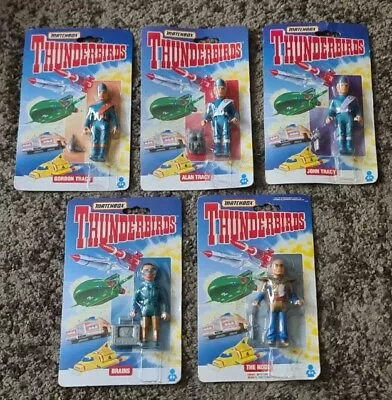 5 Vintage Thunderbirds Matchbox Figures 1992 Alan John Gordon Brains Hood Boxed • £119