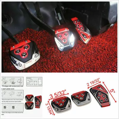 Red 3 PCS Non-Slip   Foot Pedals Pads Covers For Manual Car Universal • $16.62