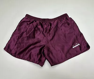 Vintage 90s Diadora Soccer Shorts Men’s Large Purple Nylon Polyester Thin • $28.99