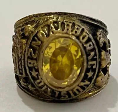 Vintage Ring 82ND AIRBORNE DIVISION YELLOW Stone Vietnam War Era • $30.99