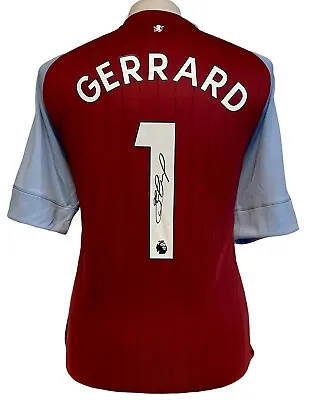£150 • Buy Steven Gerrard Hand Signed Aston Villa Football Shirt £150