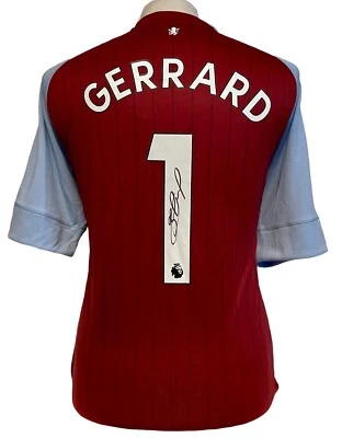 £150 • Buy Steven Gerrard Hand Signed Aston Villa Football Shirt £150