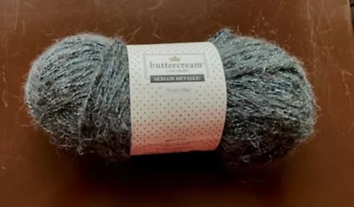 Buttercream Mohair Metallic Yarn Gray Turquoise  #5 Acrylic/Mohair 188 Yards • $6