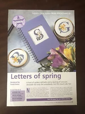 Daffodil & Crocus Spring Themed Alphabet Cross Stitch Charts *from A Magazine* • £1.60