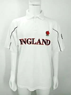 ENGLAND - Size XXL White Polo Shirt Short Sleeve - Summer Sports Rugby Football • £18.99