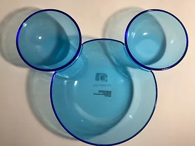 Vintage Disney Parks Large Acrylic Blue Mickey Icon Chip/ Dips Bowl.New • $34.99