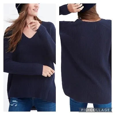 Madewell Navy Blue Woodside Merino Wool Sweater Size Small • $14