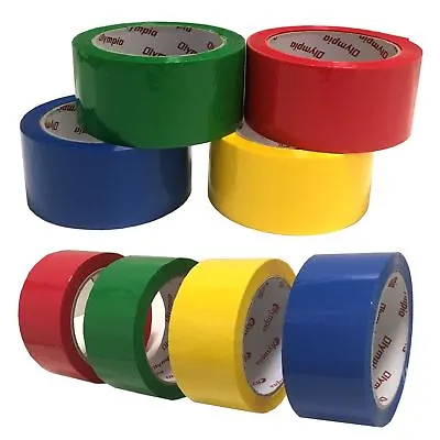 Coloured Packing Tape - Packaging Parcel Adhesive Sticky Low Noise Rolls • £5.94