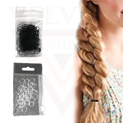 100x Small Rubber Band Mini Soft Hair Elastic Bands Hair Ties Kids Hair Styling • £3.99