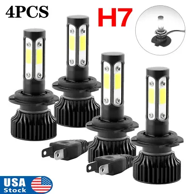 2/4PCS H7 LED Headlight Bulbs Kit High/Low Beam 6500K Super White 8000LM Lights • $14.99