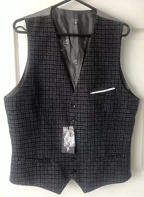 Heart And Dagger Tweed Waistcoat Size: Uk 44 Bnwt • £19.99