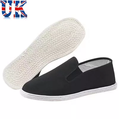 Mens Chinese Kung Fu Shoes Martial Art Ninja Cotton Sole Tai Chi Slip On Slipper • £12.50