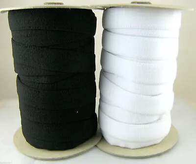 Plush Back Elastic - Soft Back Elastic For Skin Contact Black/White 19mm25mm32mm • £3.99