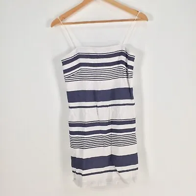 Maurie And Eve Womens Dress Size 6 Mini Linen Multicolour Striped 031066 • $12.33