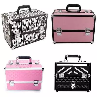 New 14 Pro Aluminum Makeup Train Case Travel Cosmetic Organizer Case Jewelry Box • $34.99