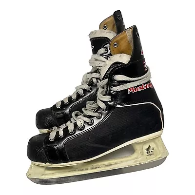 CCM Mustang Men's 9.5 Black Lace Up Ice Hockey SKATES VINTAGE - 11 1/3rd 205 • $39.10