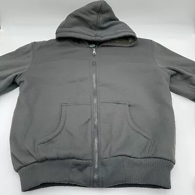 Street Rules Advancement Fashion Zip Up Hoodie Faix Fur Lining Jacket Gray Men M • $19.99