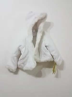 £23 • Buy Couche Tot Designer Baby Girls White Hooded Coat Jacket BNWT 0-6 Months