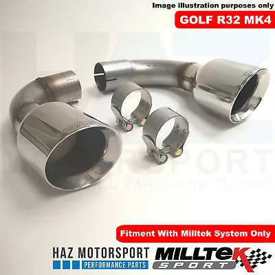 Milltek Exhaust VW Golf Mk4 R32 V6 Cat Back Polished GT100 Tail Pipe Tips Only • $236.45