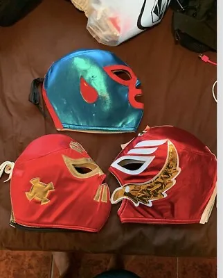 3 Wrestling Mask  Rey Mysterio Red/green Nacho Libre + Other 100% From Mexico • $75