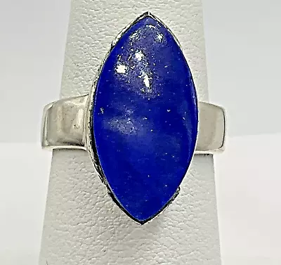 Sterling Silver Lapis Lazuli Marquise Ring Size 7 • $29.97