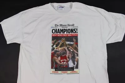 2006 Miami Heat Herald Newspaper Shirt 2 XL XXL Champions NBA Basketball • $14.30