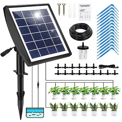 £37.19 • Buy Solar Drip Irrigation Kit Plant Automatic Self Watering System With15pcs Dripper