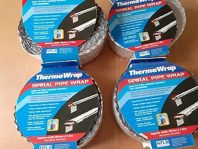  Therma Wrap Spiral Pipe Insulation X 30 Metres.   50mm And 75mm Width • £5.99