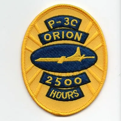 Navy P-3c Orion 2500 Hours Yellow Oval Military Embroidered Jacket Patch • $39.99