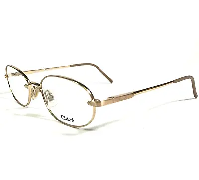 Chloe Eyeglasses Frames CL 1109 C03 Shiny Gold Round Full Wire Rim 51-18-135 • $49.99