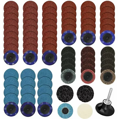 71PCS 2  Roll Lock Sanding Discs Set W/ 1/4 Holder Die Grinder Quick Change Disc • $18.30