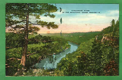 Postcard Gasconade River Ozarks Missouri MO Land Of A Million Smiles Posted 1948 • $5.50