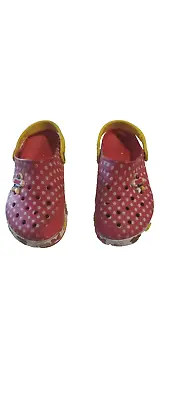 Minnie Mouse Crocs Girls Size 3 Red And Yellow • $9.99