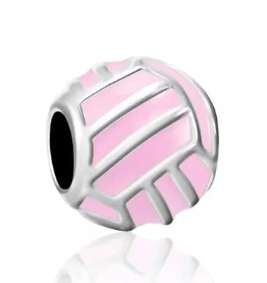 Pink Volleyball Charm Pendant 925 Sterling Silver  • $14.90