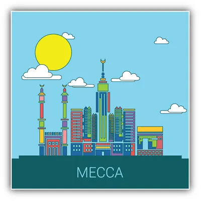 Mecca Skyline Landmark Car Bumper Sticker Decal • $2.75