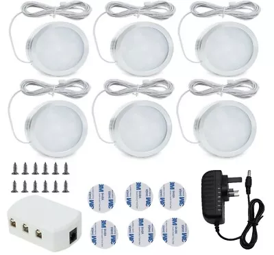 £13.29 • Buy 3/6PCS Under Cabinet Lighting Kit LED Kitchen Counter Closet Puck Lights Lamp