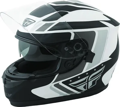 Fly Racing Conquest Full Face Motorcycle Helmet Flat White/Black - Adult XS & SM • $44.99