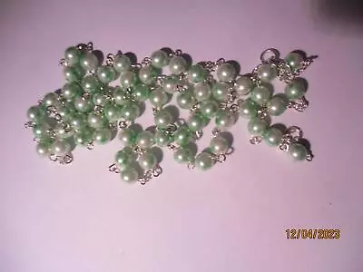 Beautiful Mint Green Pearlescent Rosary Necklace 8 Mm Beads 19 Inches DAINTY! • $9.99