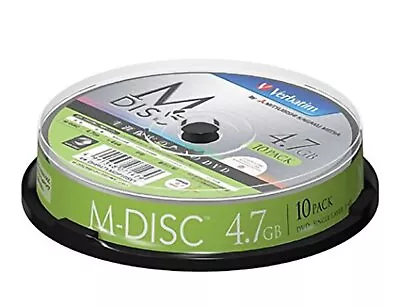 Verbatim M-Disc DVD Write-once Data 4.7GB 4x Speed 10pack DHR47YMDP10SV1 F/S NEW • $140.24