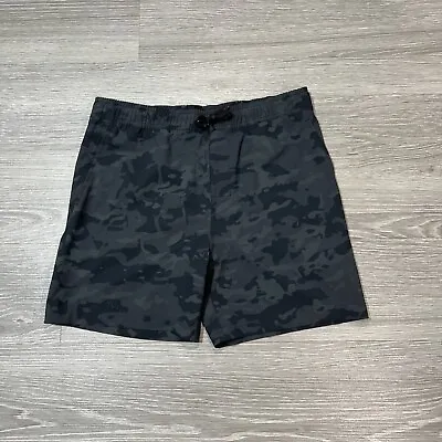 Avid Swimsuit Men's L Black Camouflage Drawstring Lined Swim Shorts Swimwear • $17.99