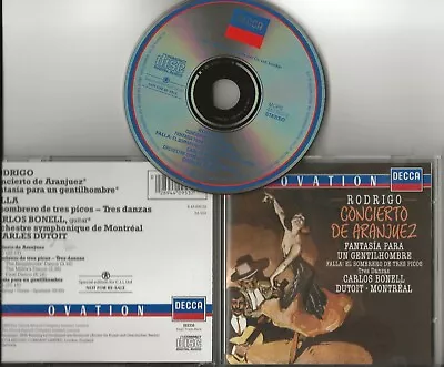 £3.79 • Buy RODRIGO Concierto De Aranjuez Cd Carlos Bonell Falla Dutoit 1988 Decca 4409532