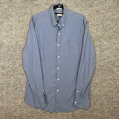 J.Crew Shirt Mens Large Blue Button Up Long Sleeve Slim Fit Chambray Soft • $18.99
