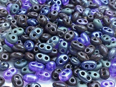 $4.27 • Buy Twin 2 Hole Czech Glass Seed Beads Size 2.5x5mm   MIXTURE COLOR # 31   50 Grams