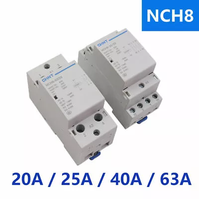 New 20A 25A 40A 63Amp AC Contactor Normally Open/Closed Small Household 2NO 2NC • $16.24