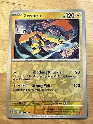 Zeraora - 057/162 - Reverse Holo - Temporal Forces - NM/M - Pokemon Card • $2.29