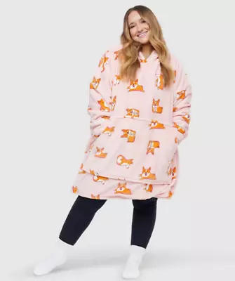 The Oodie Corgi Oodie Wearable Hooded Blanket Sherpa Fleece Oversizes- Free Post • $39