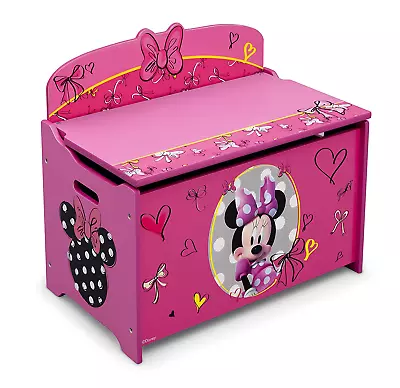 Disney Minnie Mouse Deluxe Toy Box Stylish Storage For Bedrooms Playrooms & More • $74.99