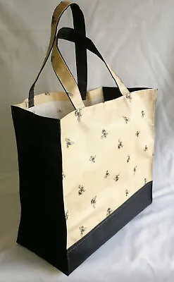Extra-LARGE Tote Bag Cotton Oilcloth/waterproof Canvas 40 X 32 X 14cms -Bees • £17.95