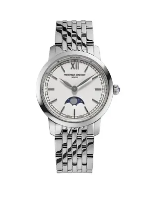 Frederique Constant - Slimline Moonphase Stainless Swiss Women's Quartz Watch • $399.99
