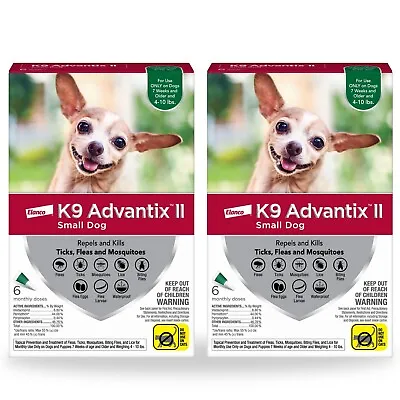 K9 Advantix II Flea And Tick Treatment For Small Dog's - 2 Pack Of 6 • $145